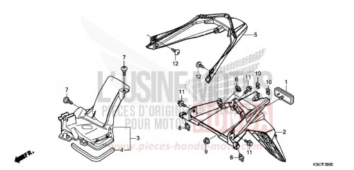 KOTFLUEGEL, HINTEN WW125EX2F de 2015